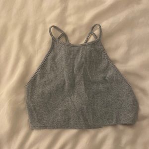 Grey casual crop top